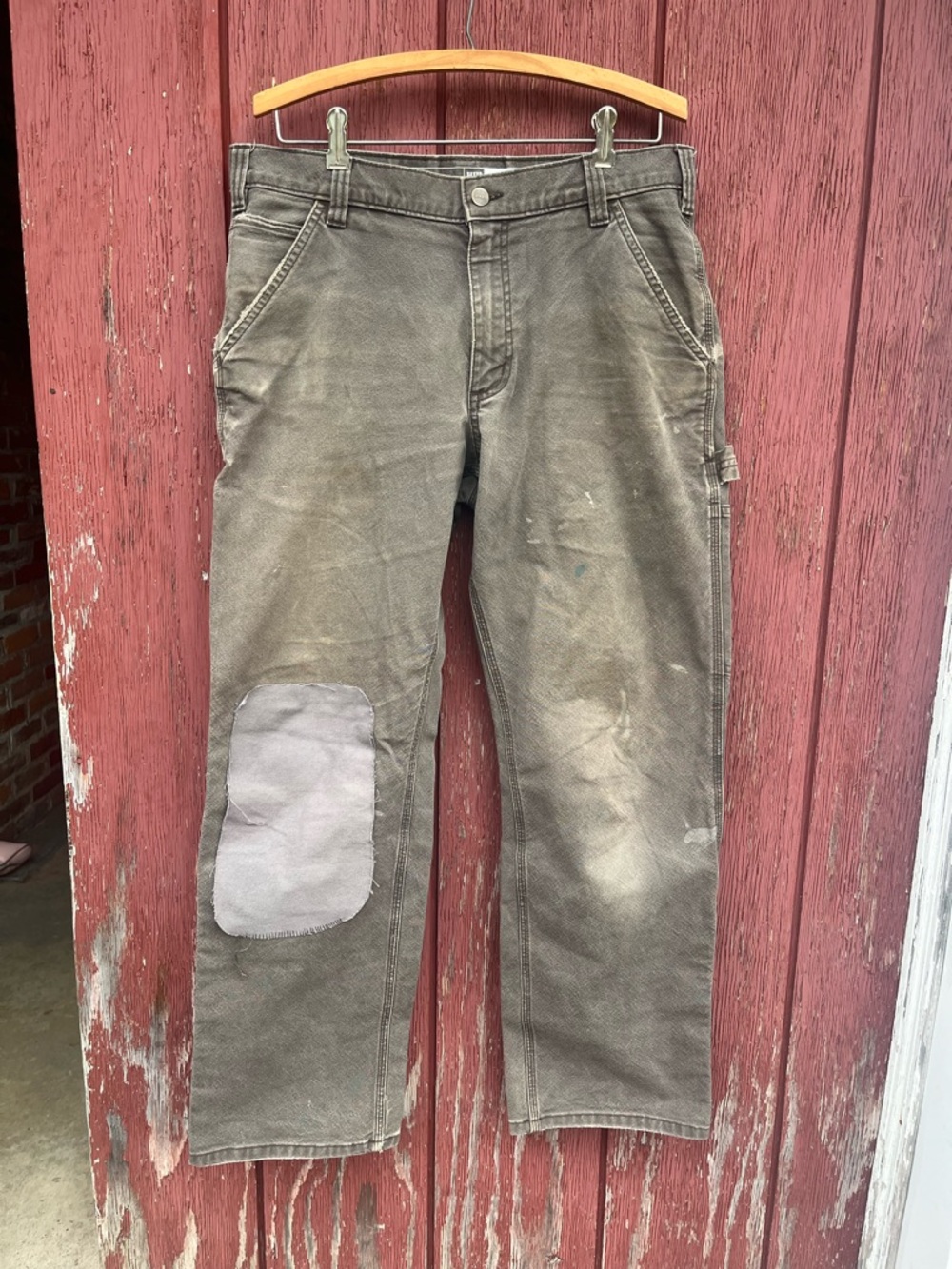 Carhartt Gray Relaxed Fit Distressed Work Pants